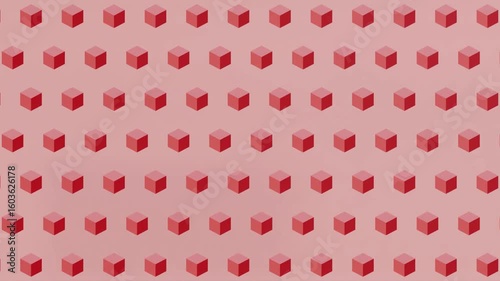 Seamless 2D animation loop of a red cube spinning and floating. Perfect for backgrounds, motion graphics, abstract projects, or minimalist visual designs.
