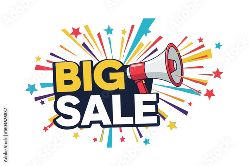 Announcing Big Sale Event with Megaphone and Burst Design