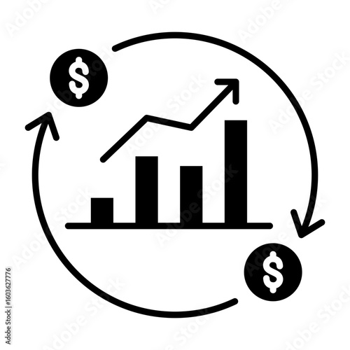 Business Cycle Icon Glyph Version