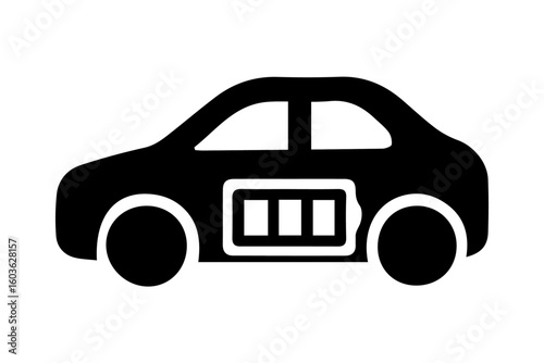 battery car silhouette Eco friendly vehicle concept
