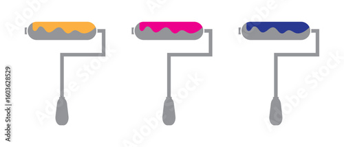 Paint roller icon on white background.