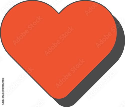 Simple Vector Art of Love Symbol with Clean Geometric Shape
