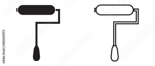 Paint roller icon on white background.
