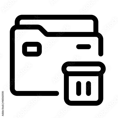 Delete Folder Line Icon. Single icon, line vector icon