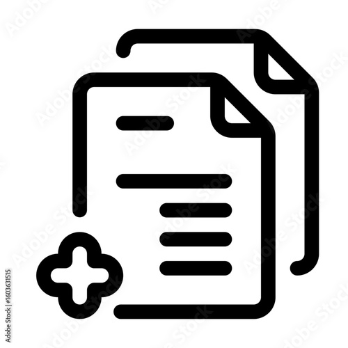 Duplicate File Line Icon. Single icon, line vector icon