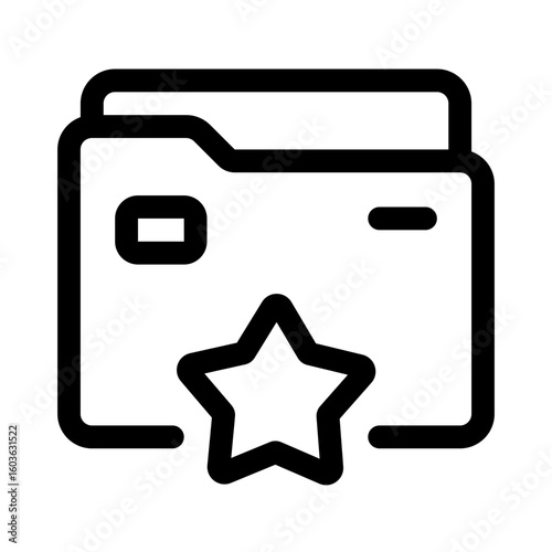Favorite Folder Line Icon. Single icon, line vector icon