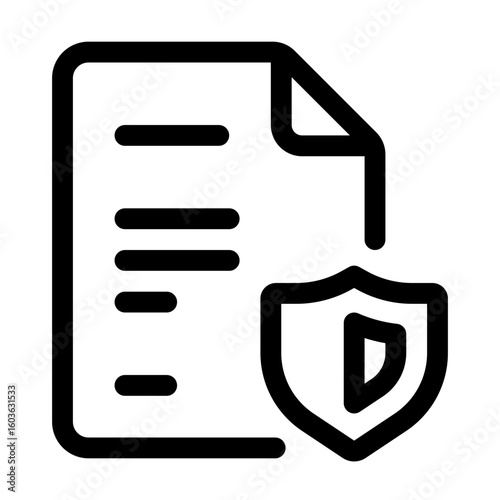 File Protection Line Icon. Single icon, line vector icon