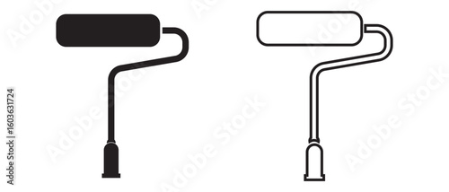 Paint roller icon on white background.