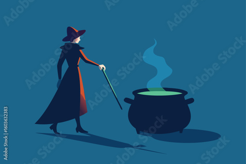Ghostly figures walking through a spooky mist vector illustration