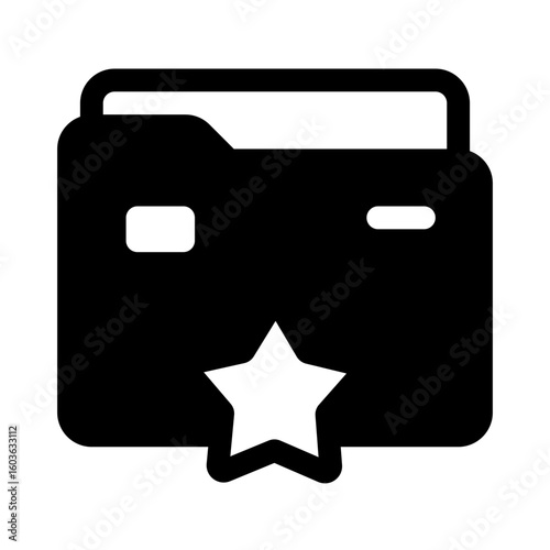 Favorite Folder Glyph Icon. Single icon, glyph vector icon