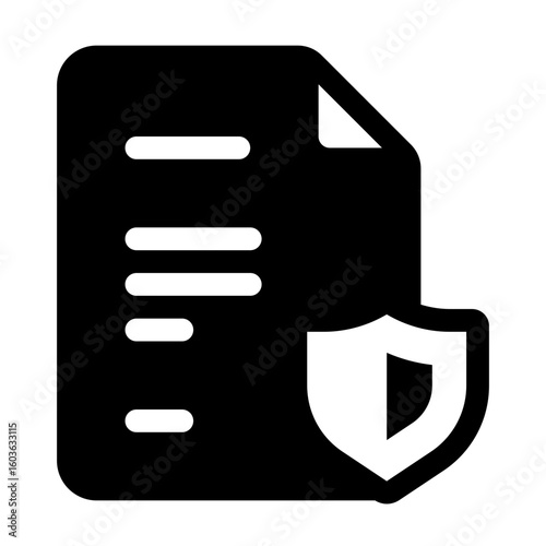 File Protection Glyph Icon. Single icon, glyph vector icon
