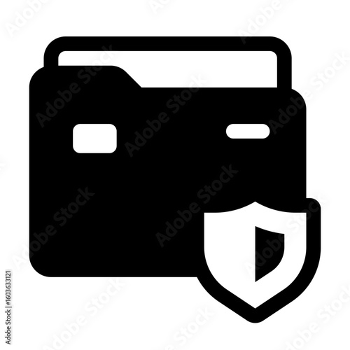 Folder Protection Glyph Icon. Single icon, glyph vector icon