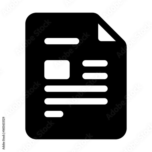File Glyph Icon. Single icon, glyph vector icon