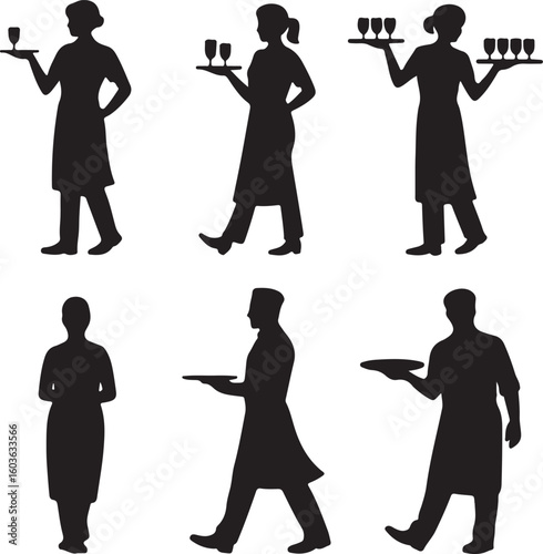 Wallpaper Mural Butler silhouette vector icon illustration Torontodigital.ca
