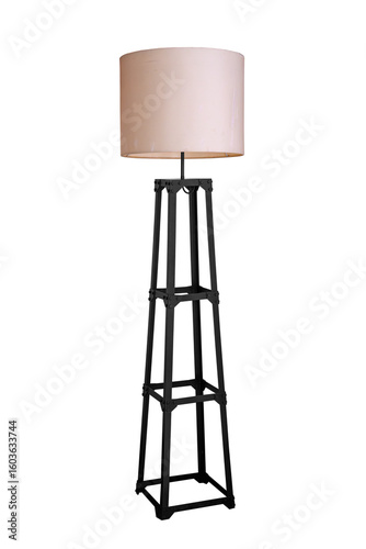 Tall steel leg floor lamp
