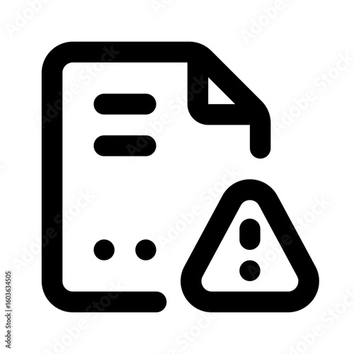 Dangerous File Simple Line Icon. Single icon, line vector icon