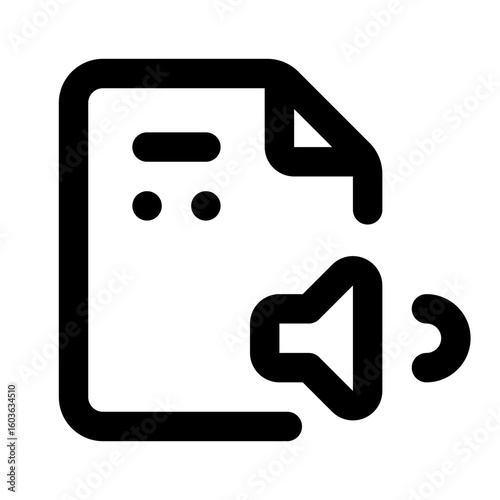 Audio File Simple Line Icon. Single icon, line vector icon