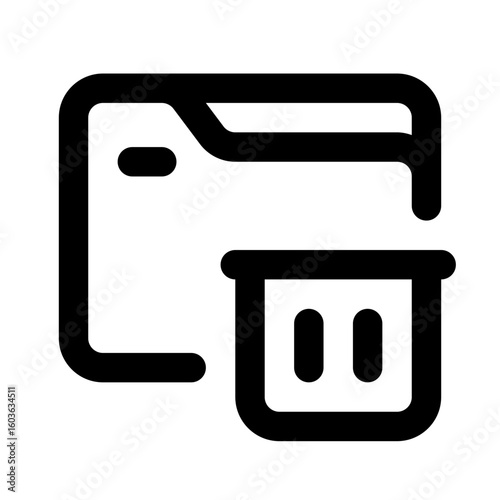 Delete Folder Simple Line Icon. Single icon, line vector icon