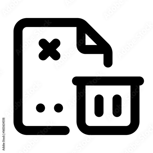 Delete File Simple Line Icon. Single icon, line vector icon
