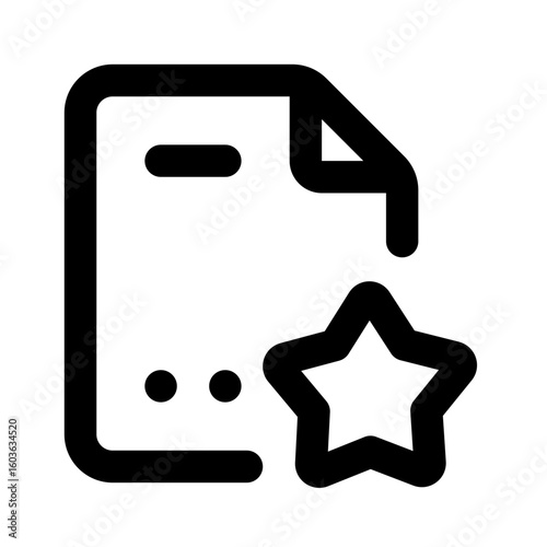 Favorite File Simple Line Icon. Single icon, line vector icon