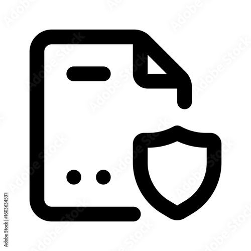 File Protection Simple Line Icon. Single icon, line vector icon