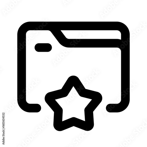 Favorite Folder Simple Line Icon. Single icon, line vector icon
