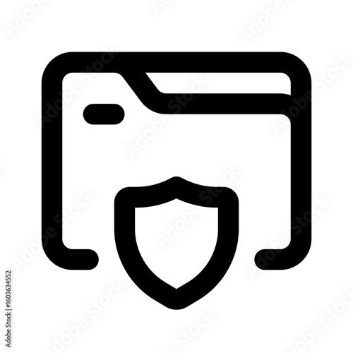 Folder Protection Simple Line Icon. Single icon, line vector icon