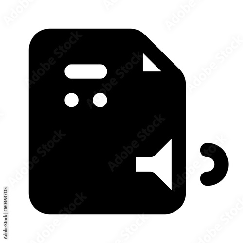 Audio File Simple Glyph Icon. Single icon, glyph vector icon