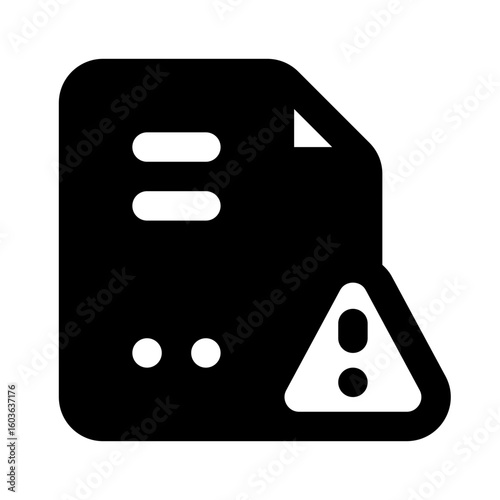 Dangerous File Simple Glyph Icon. Single icon, glyph vector icon