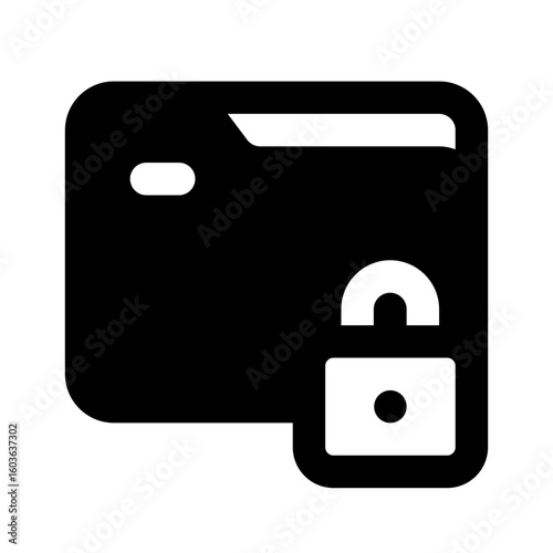 Locked Folder Simple Glyph Icon. Single icon, glyph vector icon