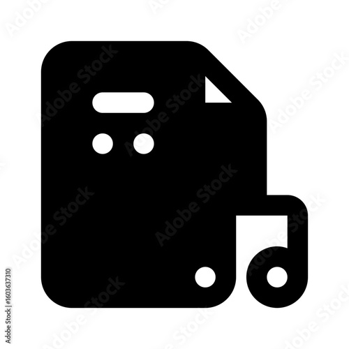 Music File Simple Glyph Icon. Single icon, glyph vector icon
