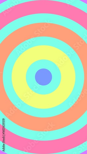 Abstract Geometric Circles: A vibrant, captivating abstract design composed of concentric circles, offering a sense of depth and dynamic visual appeal.