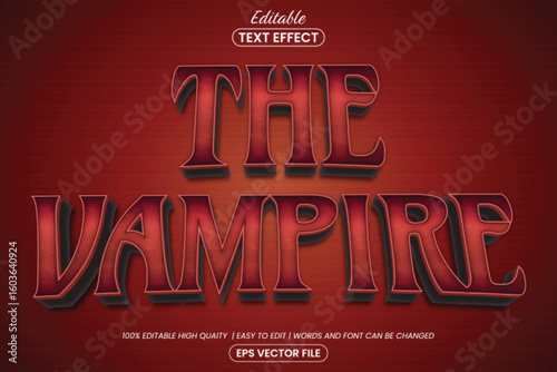 Dark Red Horror Vampire 3D Editable Text Style Effect