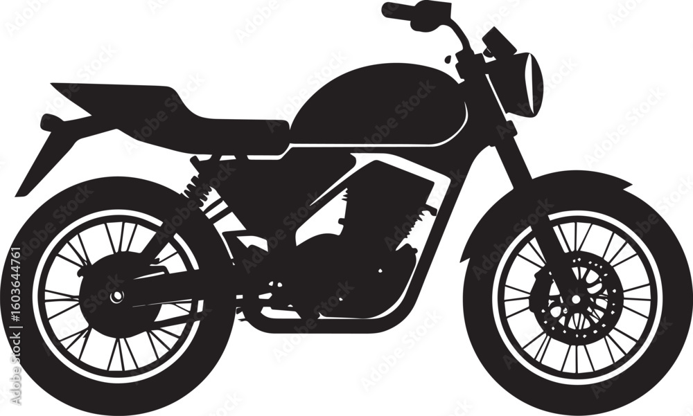Fototapeta premium black motorcycle vector logo, motorcycle vector illustration, motorcycle silhouette vector icon
