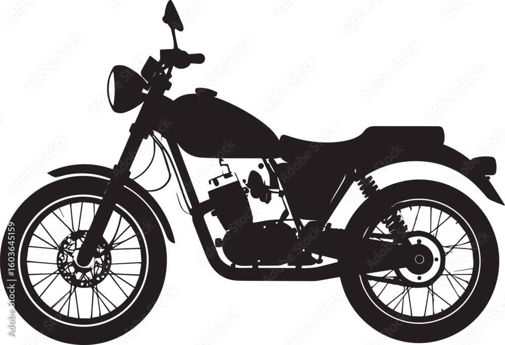 Fototapeta premium black motorcycle vector logo, motorcycle vector illustration, motorcycle silhouette vector icon