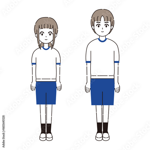 体育着を着た人物イラストセット2