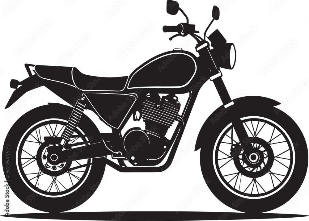 Fototapeta premium black motorcycle vector logo, motorcycle vector illustration, motorcycle silhouette vector icon