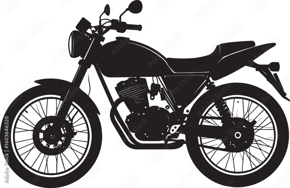 Fototapeta premium black motorcycle vector logo, motorcycle vector illustration, motorcycle silhouette vector icon