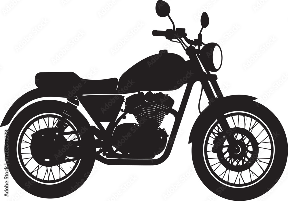 Fototapeta premium black motorcycle vector logo, motorcycle vector illustration, motorcycle silhouette vector icon