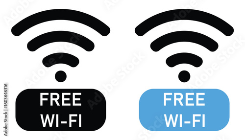 Free WiFi Icon Set – Colorful Wireless Network Symbols and Modern UI Navigation Vectors illustration.