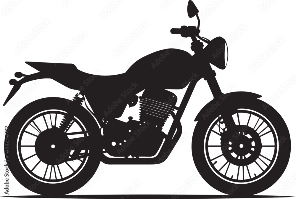 Fototapeta premium black motorcycle vector logo, motorcycle vector illustration, motorcycle silhouette vector icon