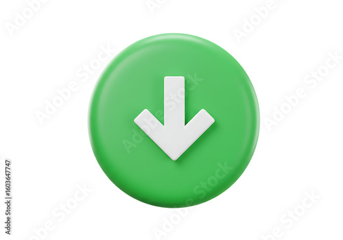 Vibrant Green Download Button with White Arrow on Black Background Represents File Transfer Process and Digital Accessibility