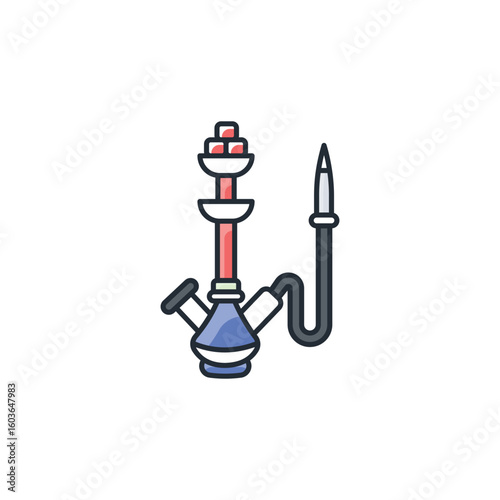 Shisha icon design with white background stock illustration