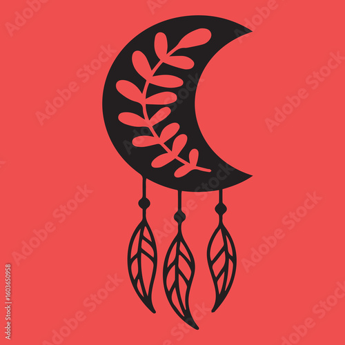 Mystical celestial clipart bundle, Mysticism and esoteric, Flower moon, dream catcher, floral skull, night moth, mushrooms and crystal isolated vector