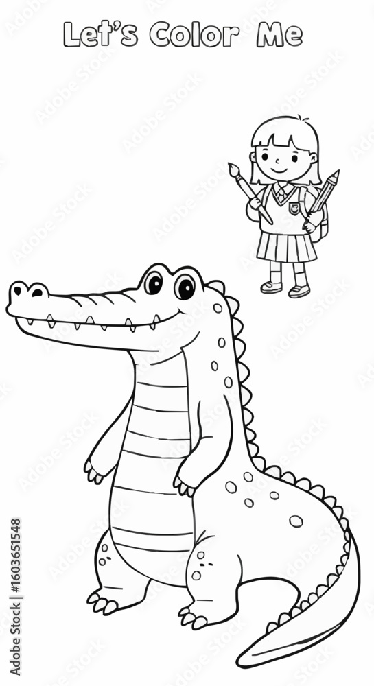 Fototapeta premium Crocodile coloring page for kids