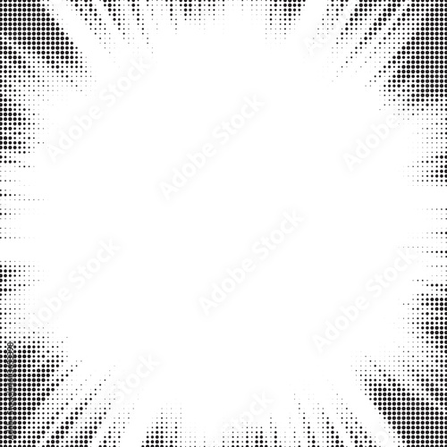 Sun rays Radial halftone background. Greyscale radial abstract comic pattern. Vector explosion abstract lines texture.  Vector illustration.