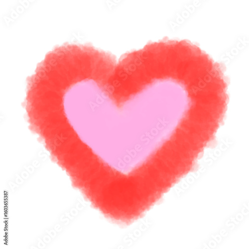 Double Heart Watercolor Concept, Love Symbol Transparent Background