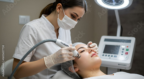 Skincare treatment in a clinic