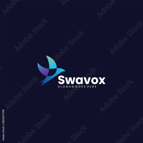 Gradient Modern Swallow Logo Design