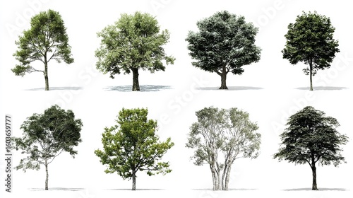 trees vector for architectural render transparent background cutout